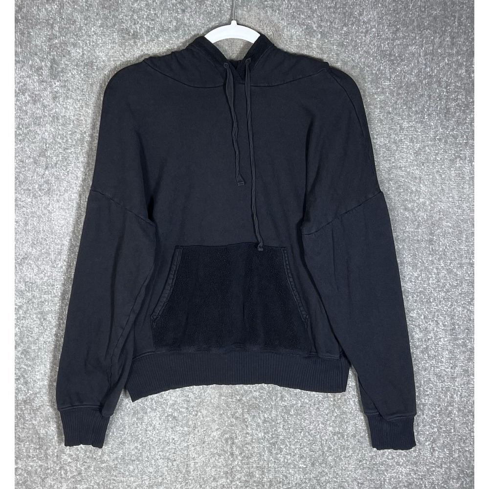 Michael Stars Pullover Hoodie Sweatshirt Womens Size M Black Drop Shoulder USA